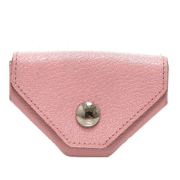 HERMES Revan Cattle Coin Compartment coin purse Chevre pink/SilverHardware - Picture 1 of 11